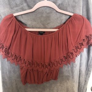 Reddish/orangish crop top